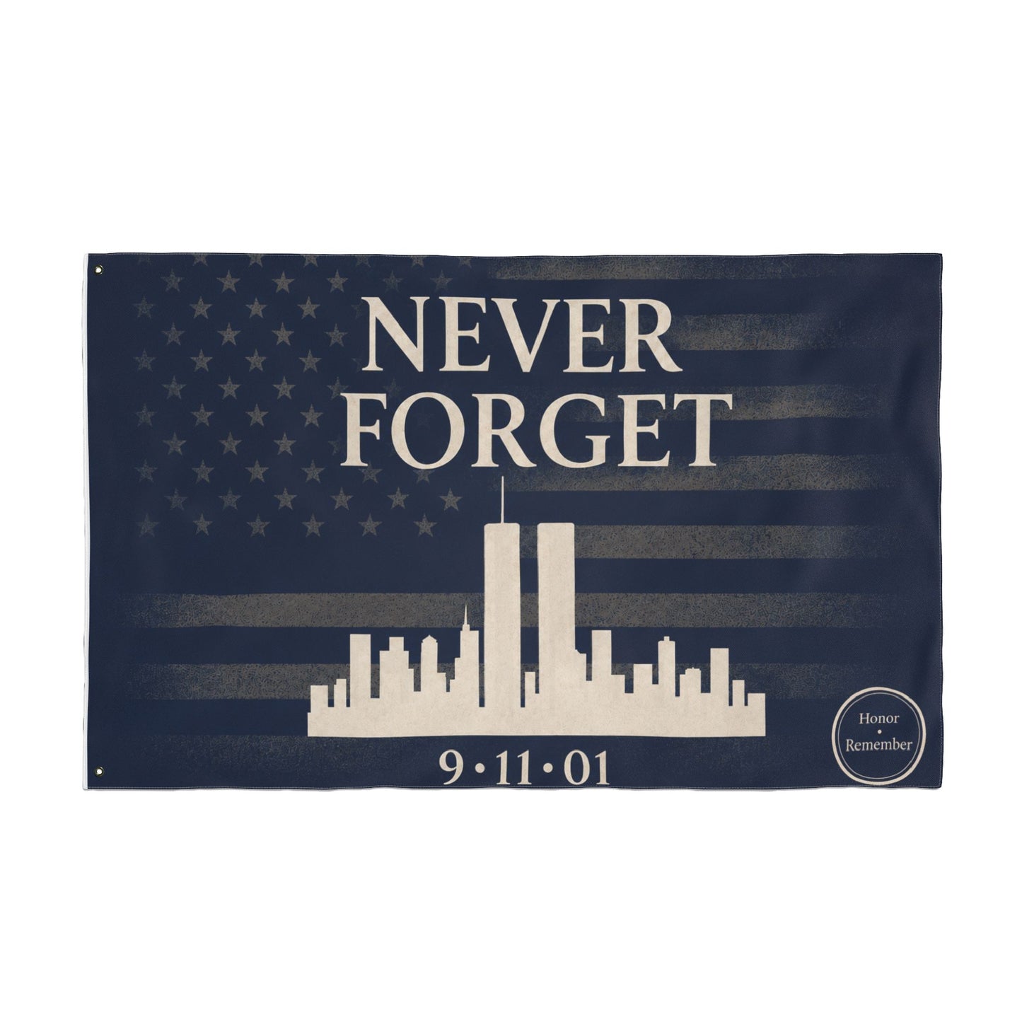 9/11 Never Forget Memorial Flag — Double-Sided Patriotic Tribute