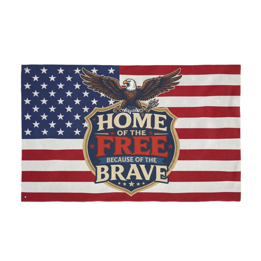 Home of the Free Because of the Brave Double-Sided American Flag