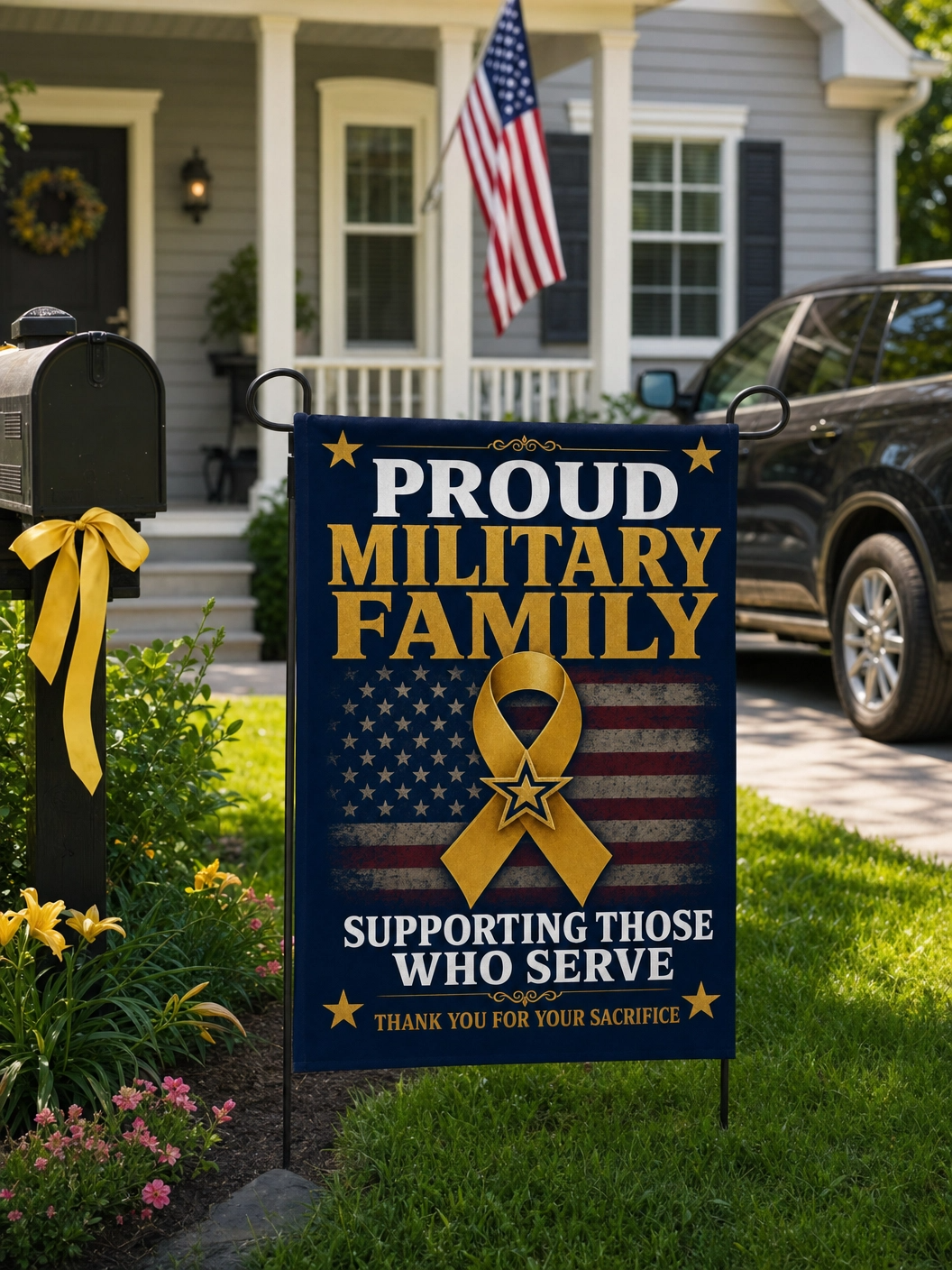 Proud Military Family Garden Flag