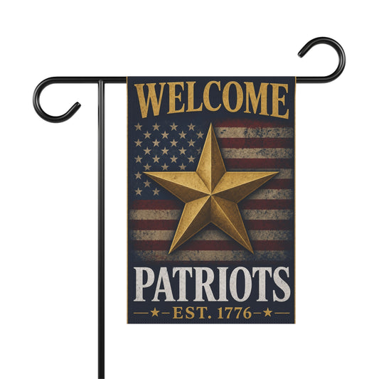 Welcome Patriots Garden Flag