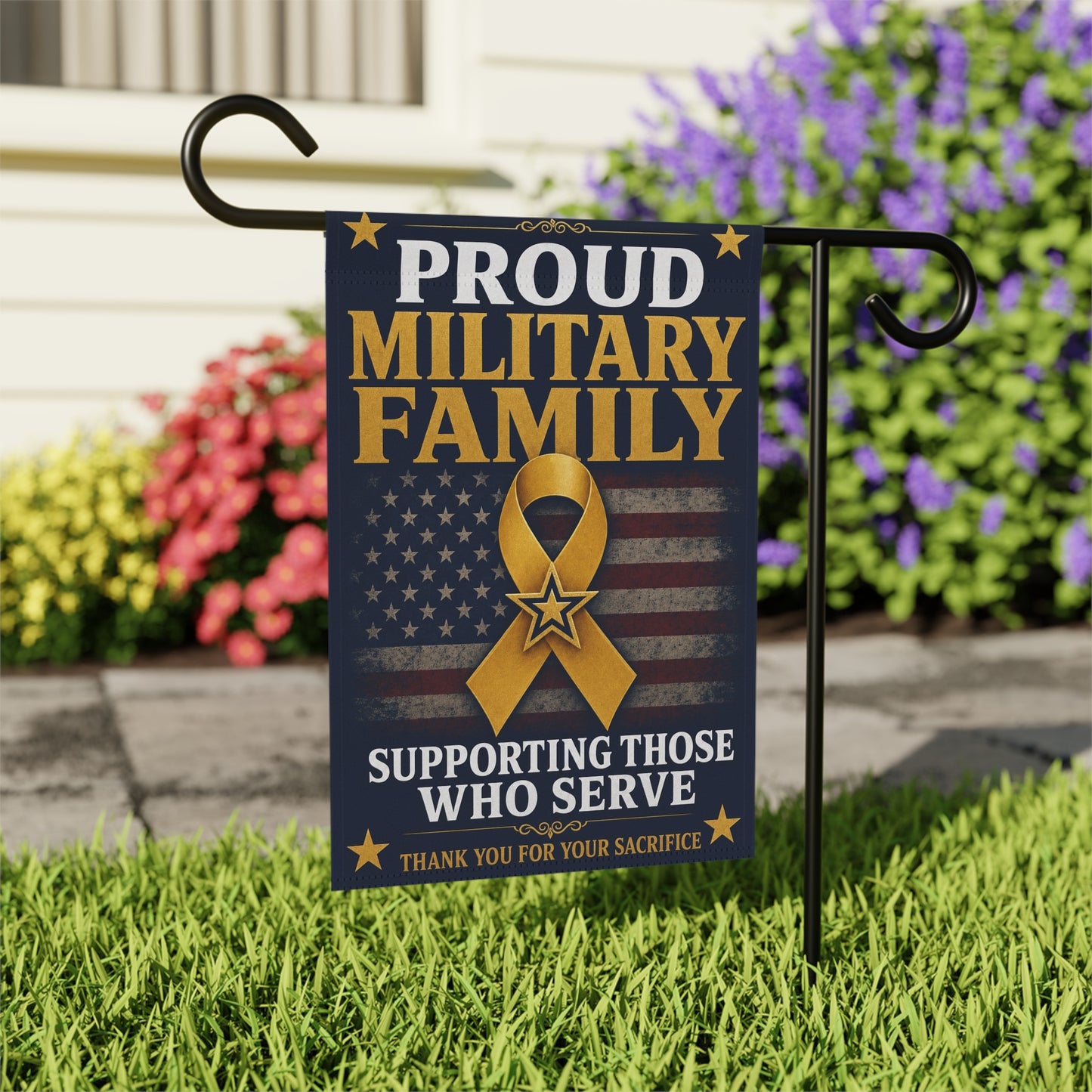 Proud Military Family Garden Flag