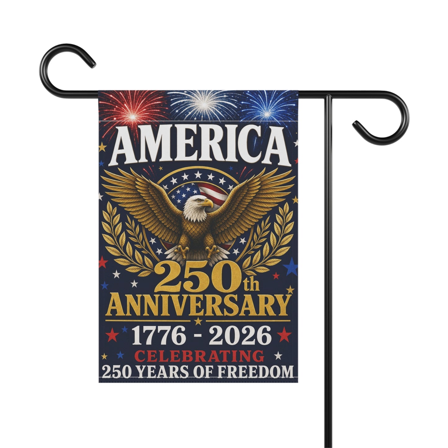 America 250th Anniversary Garden Flag — 1776–2026 Patriotic Eagle Celebration