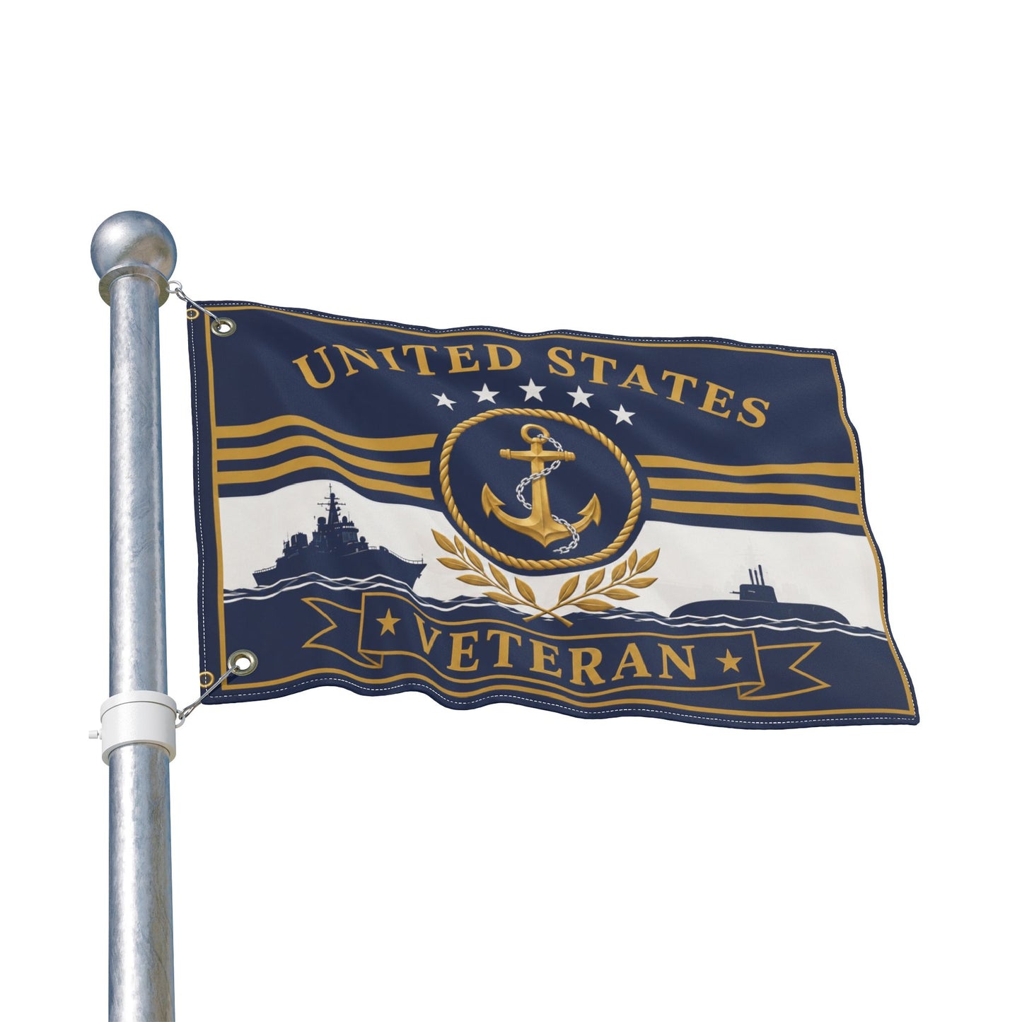 United States Navy Veteran Flag — Premium Patriotic Display Flag