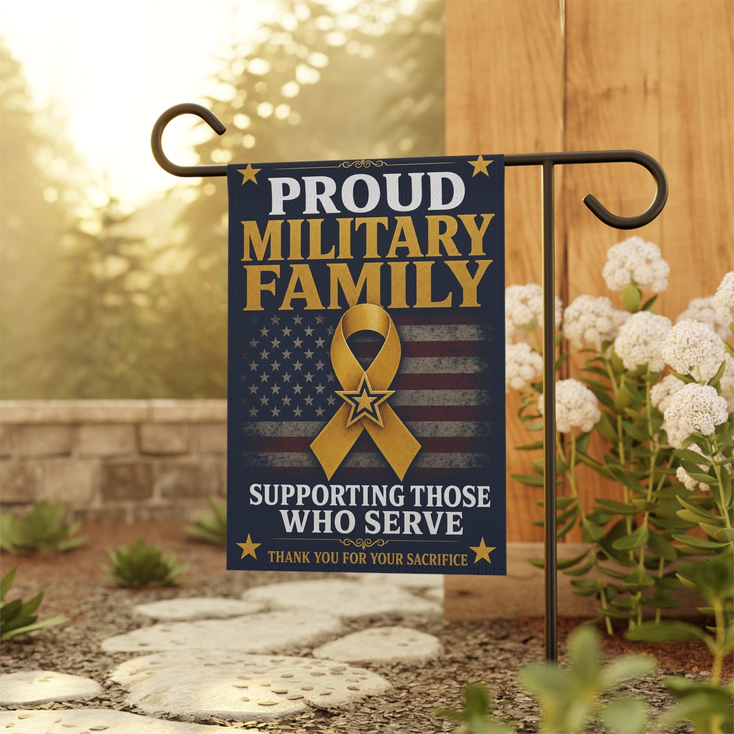 Proud Military Family Garden Flag