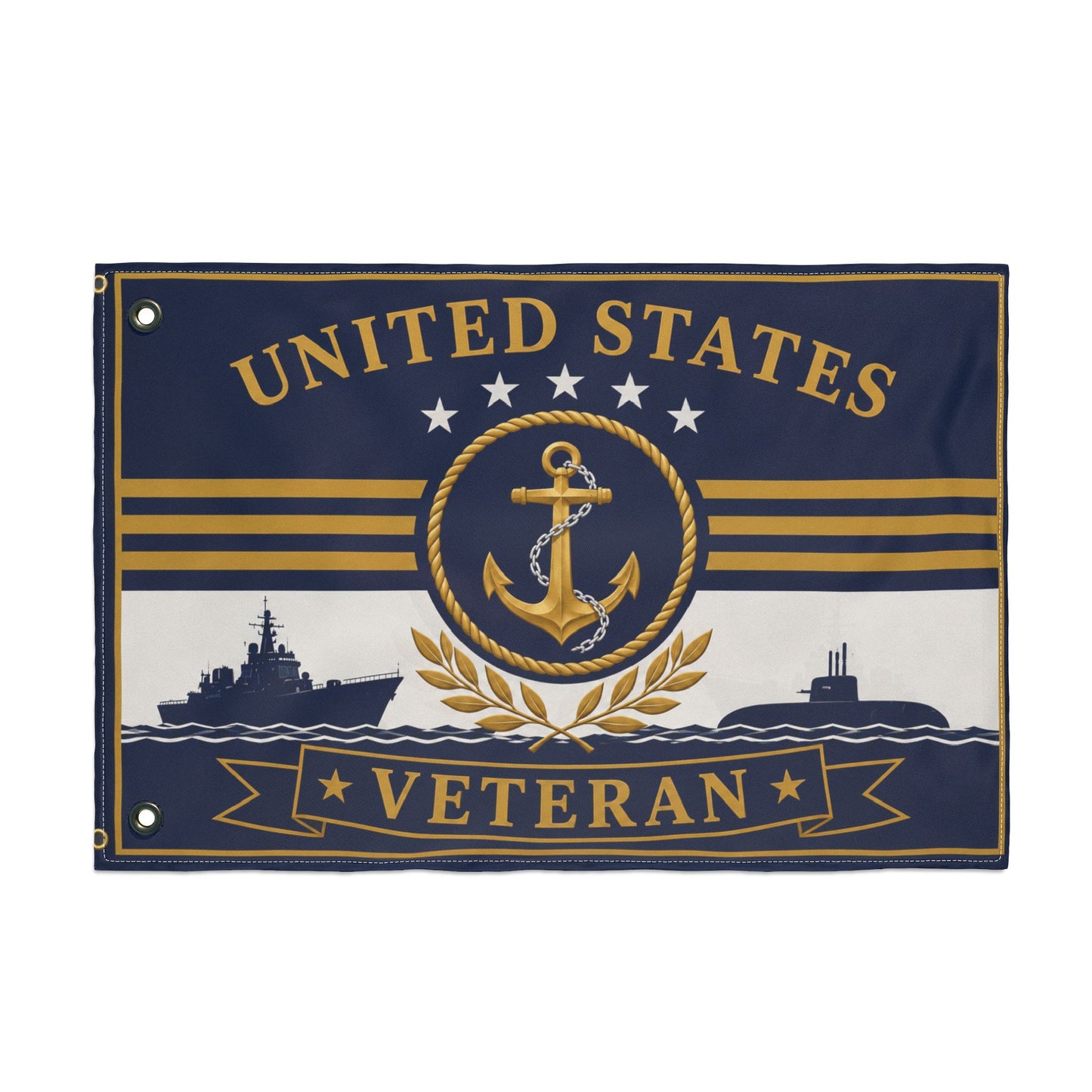 United States Navy Veteran Flag — Premium Patriotic Display Flag
