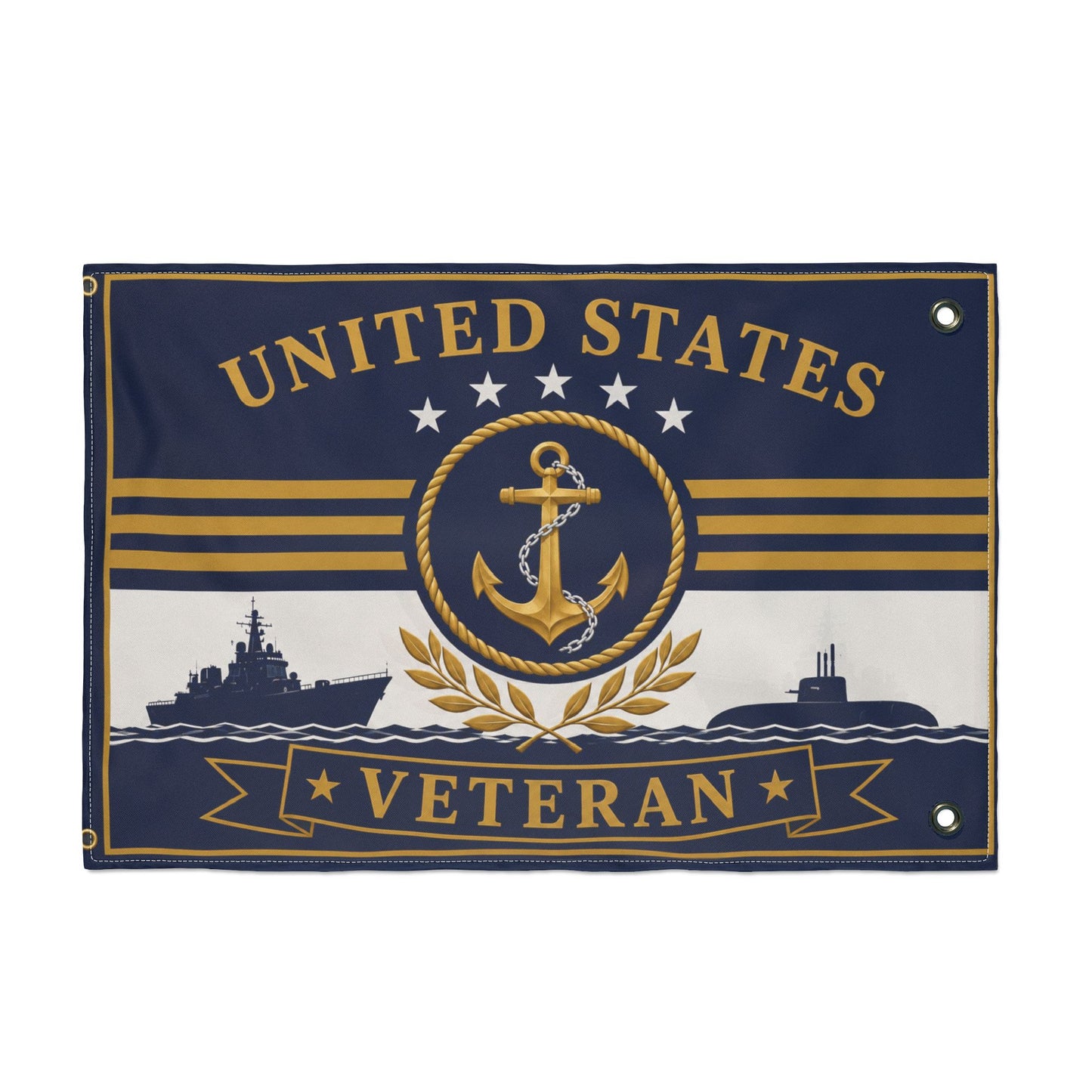 United States Navy Veteran Flag — Premium Patriotic Display Flag