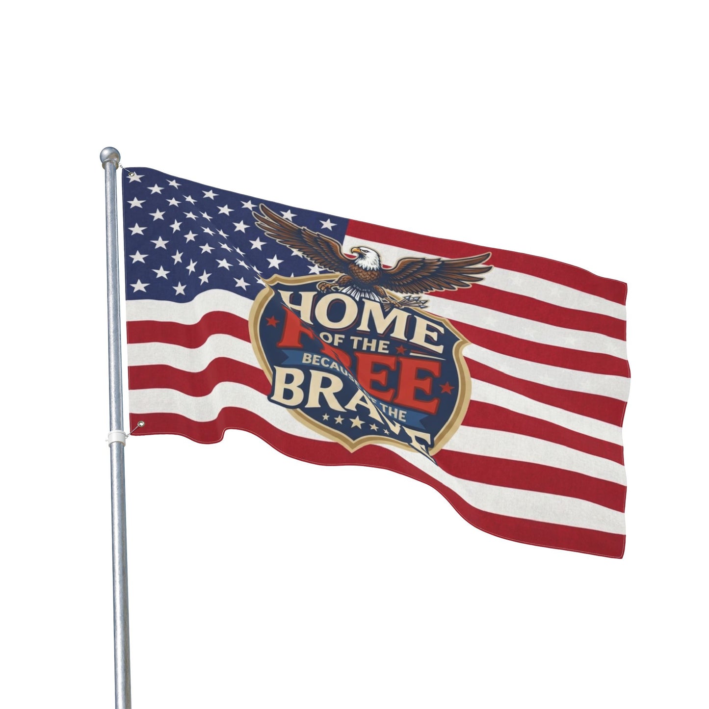 Home of the Free Because of the Brave Double-Sided American Flag