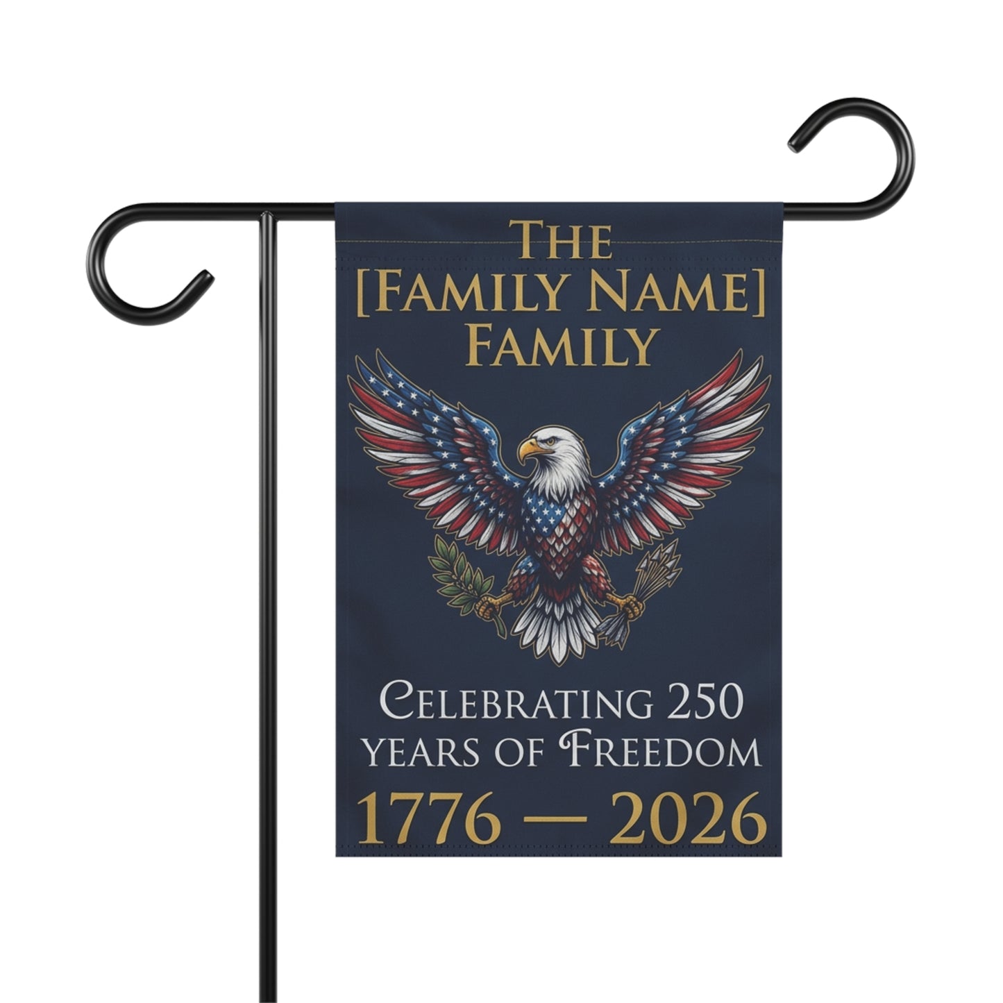 Personalized Patriotic Eagle Garden Flag | 250 Years of Freedom 1776–2026 Family Name Yard Flag