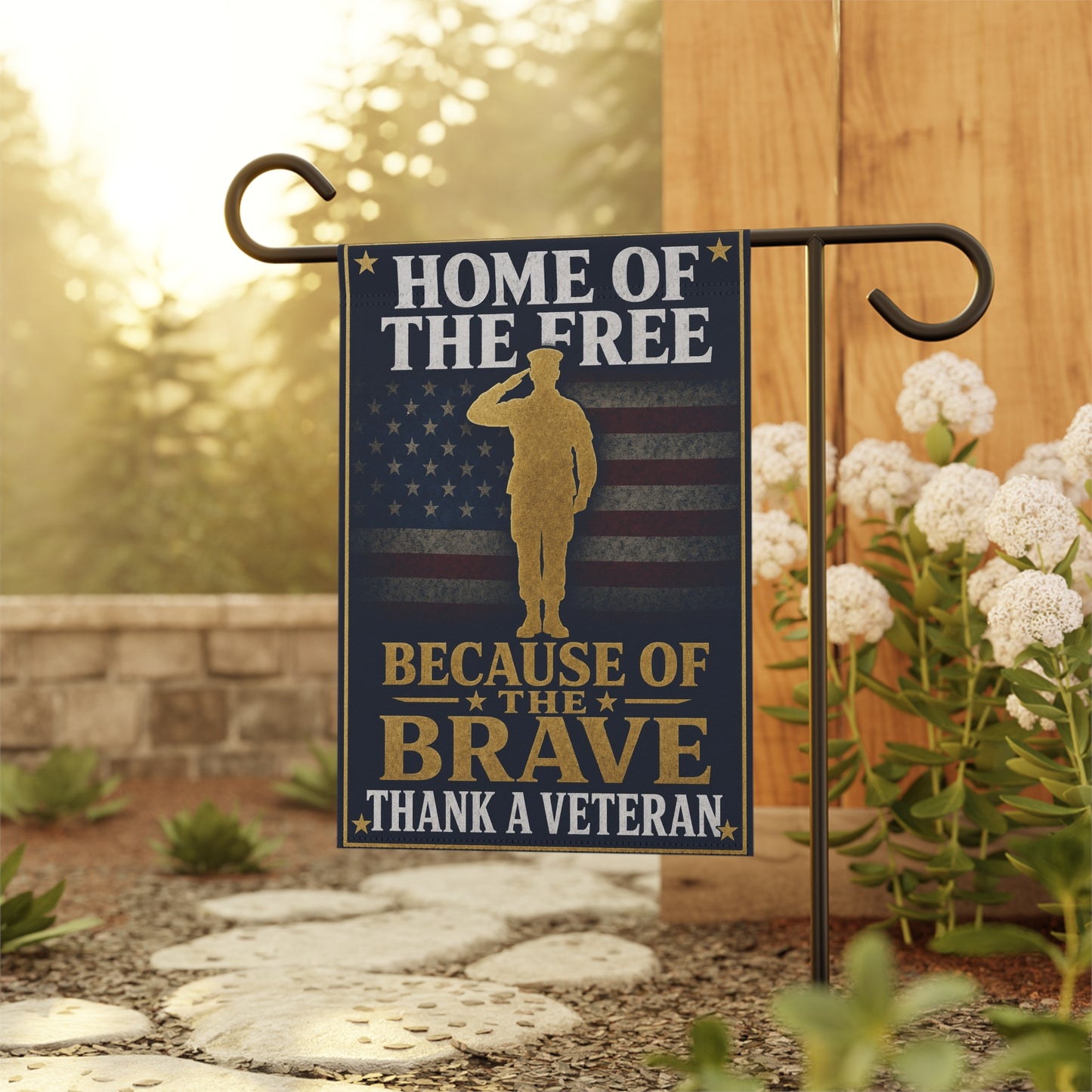 Home of the Free Because of the Brave Garden Flag