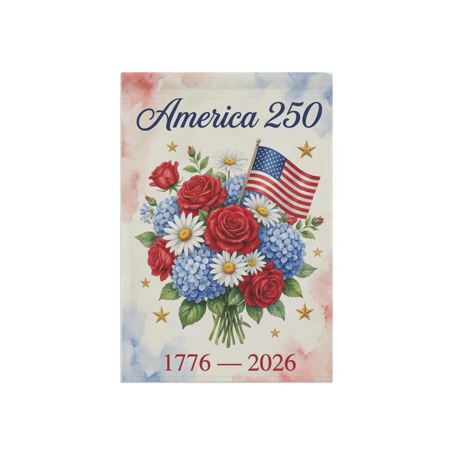 America 250 Garden Flag, 1776-2026 USA Semiquincentennial Yard Decor, Patriotic Floral Front Porch Flag, 4th of July Independence Day Gift